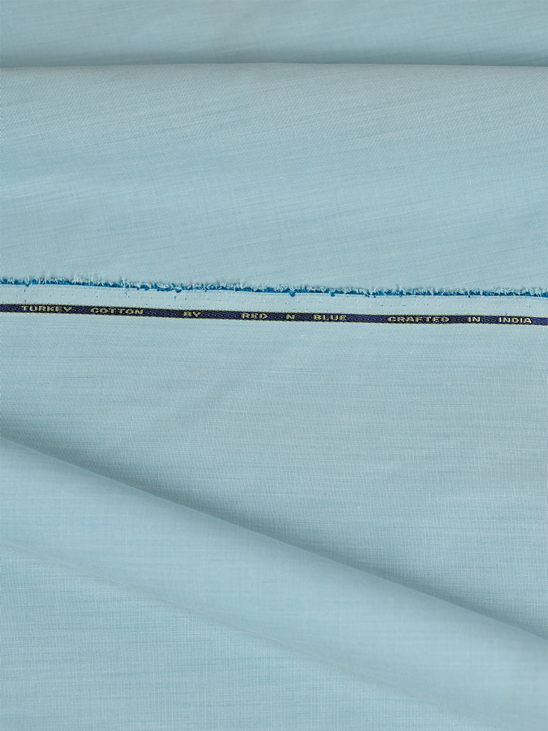 Mens Plain Cotton Blend Sky Blue Color Shirting Feel Touch