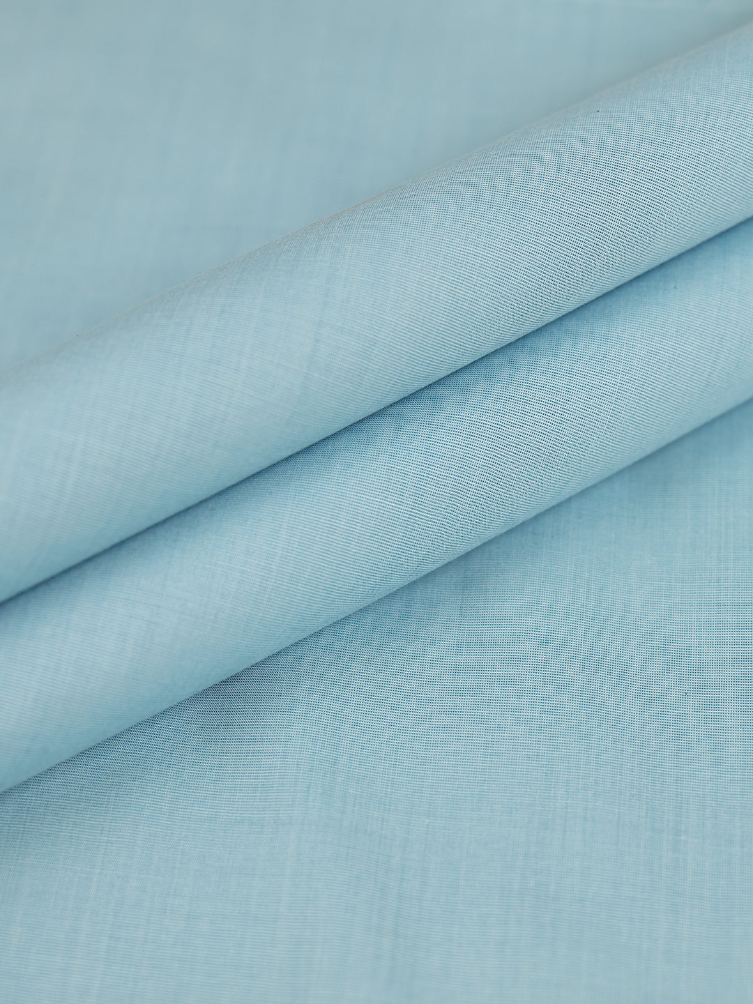 Mens Plain Cotton Blend Sky Blue Color Shirting Feel Touch