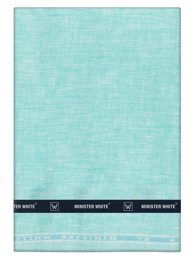 Men's Plain Pure Linen Aqua Blue Color Shirt Fabric - Trivoli Linen