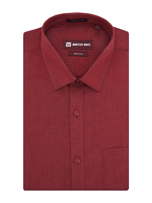 Men's Cotton Regular Fit Maroon Colour Shirt Festive