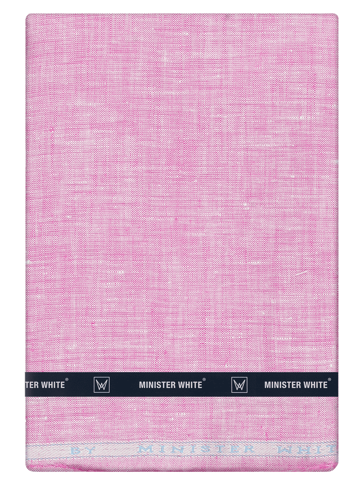 Men's Plain Pure Linen Pink Color Shirt Fabric - Trivoli Linen