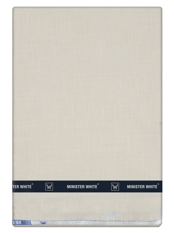 Men's Plain Cotton Linen Beige Color Shirting Spider Linen