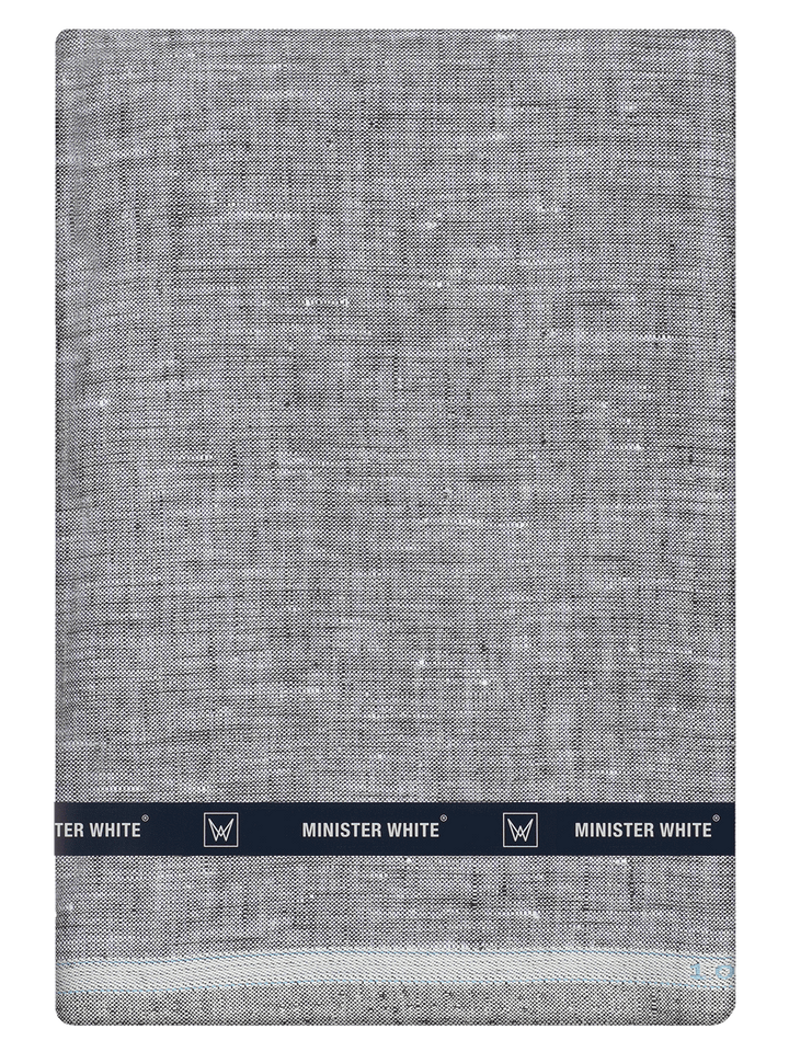 Men's Plain Pure Linen Grey Color Shirt Fabric - Trivoli Linen