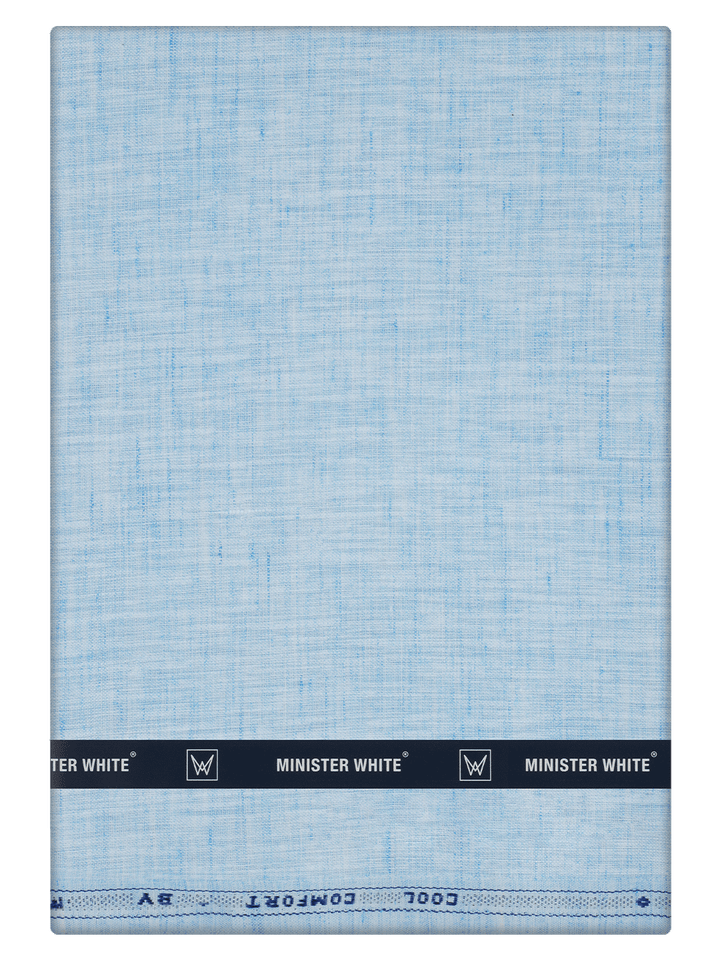 Men's Plain Linen Slub Sky Blue Color Shirt Fabric Beetal