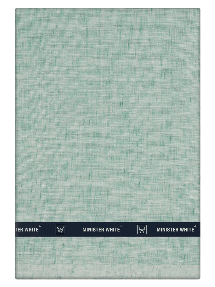 Men's Plain Linen Slub Pista Green Color Shirting Beetal