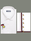 DMK Printed Men's White Blended Cotton Regular Fit Shirt & Dhoti Combo