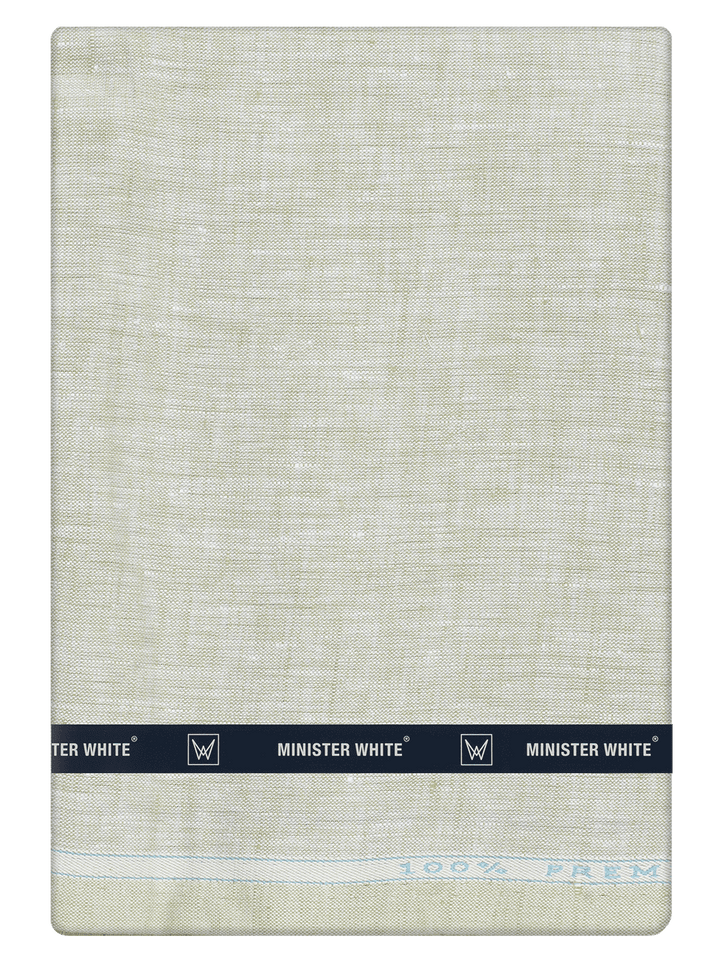 Men's Plain Pure Linen Olive Green Color Shirt Fabric - Trivoli Linen