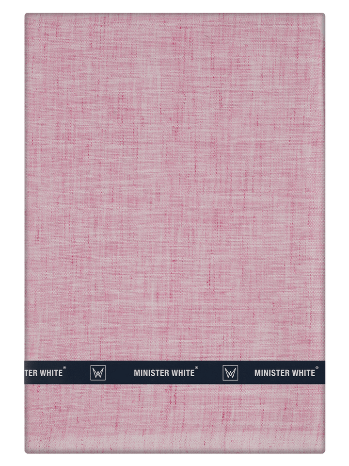 Men's Plain Linen Slub Pink Color Shirting Beetal