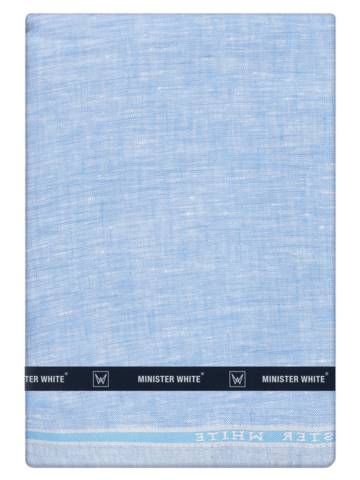 Men's Plain Pure Linen Blue Color Shirt Fabric - Trivoli Linen