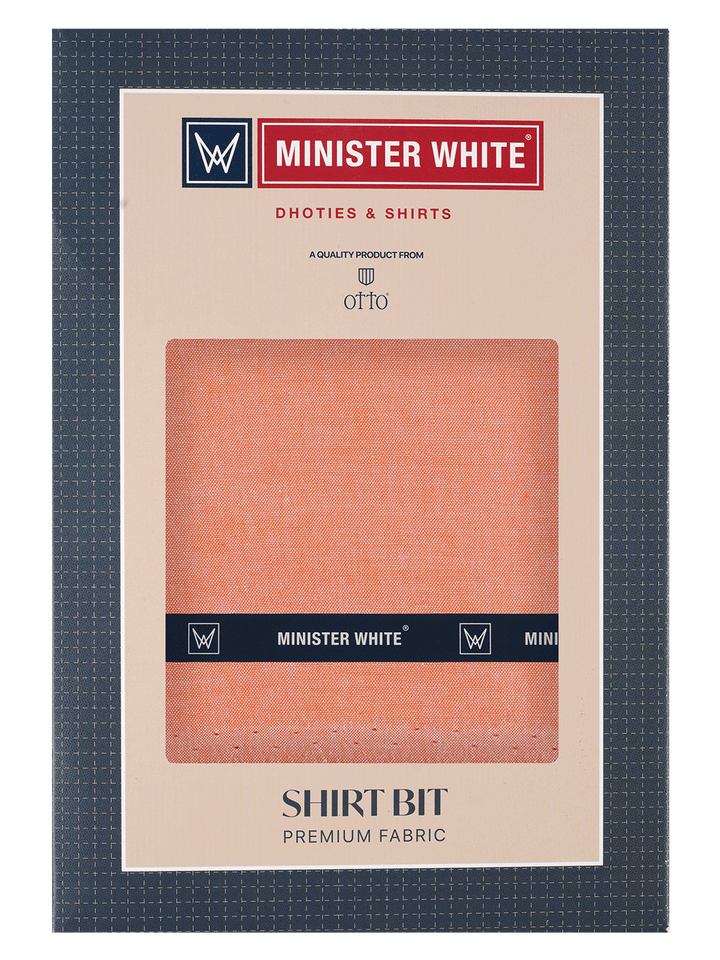 Men's Plain Giza Cotton Peach Color Shirt Fabric Carmy