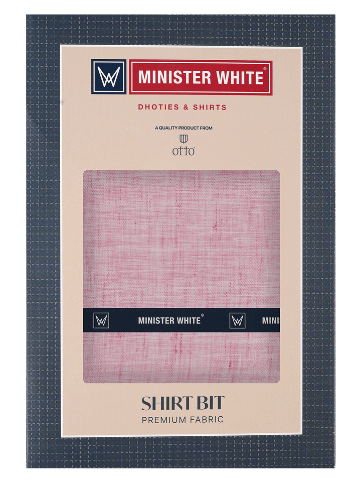Men's Plain Linen Slub Pink Color Shirting Beetal
