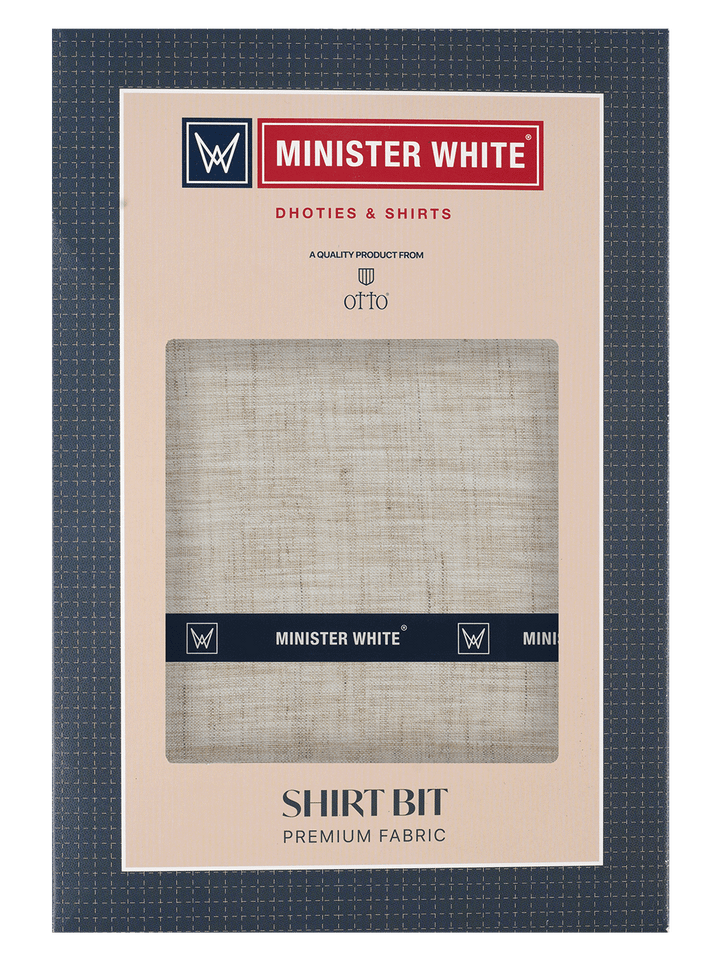 Men's Plain Linen Slub Light Brown Color Shirting Beetal