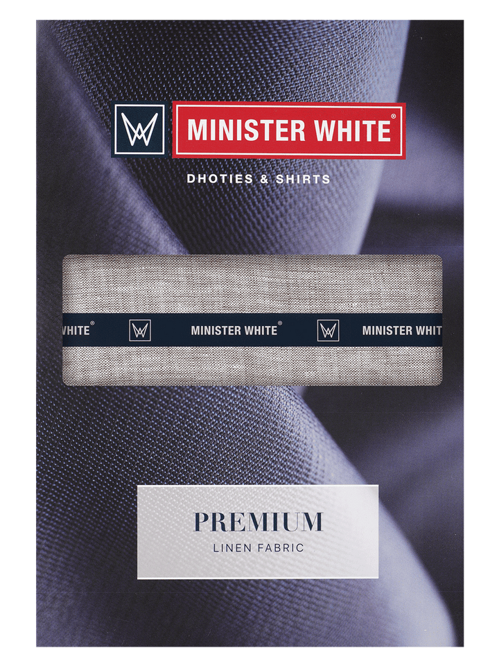 Men's Plain Pure Linen Light Grey Color Shirt Fabric - Trivoli Linen