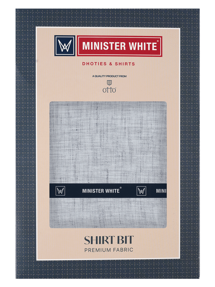 Men's Plain Linen Slub Light Grey Color Shirting Beetal