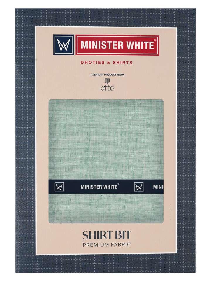Men's Plain Linen Slub Pista Green Color Shirting Beetal