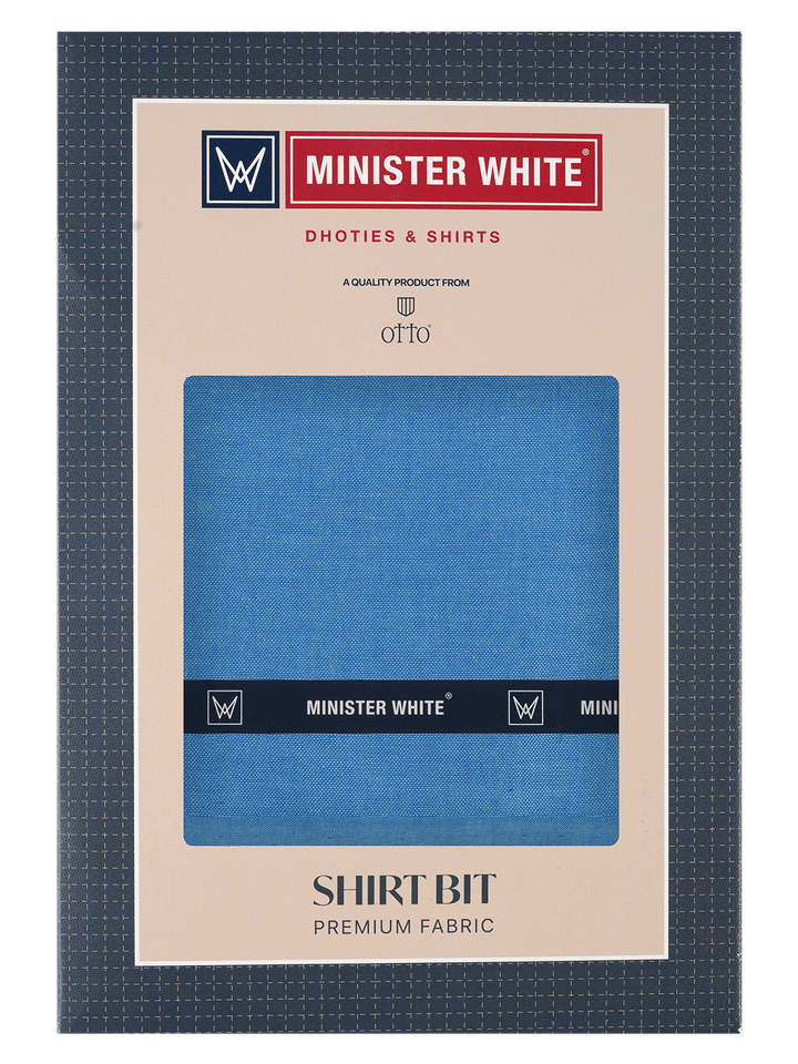 Men's Plain Giza Cotton Blue Color Shirt Fabric Carmy