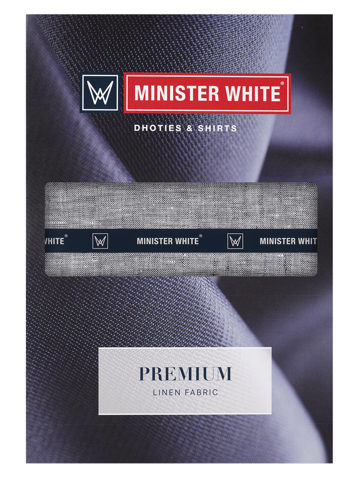 Men's Plain Pure Linen Grey Color Shirt Fabric - Trivoli Linen
