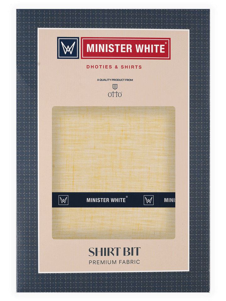 Men's Plain Linen Slub Light Yellow Color Shirt Fabric Beetal