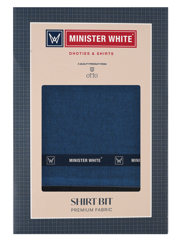Men's Plain Giza Cotton Navy Color Shirt Fabric Carmy