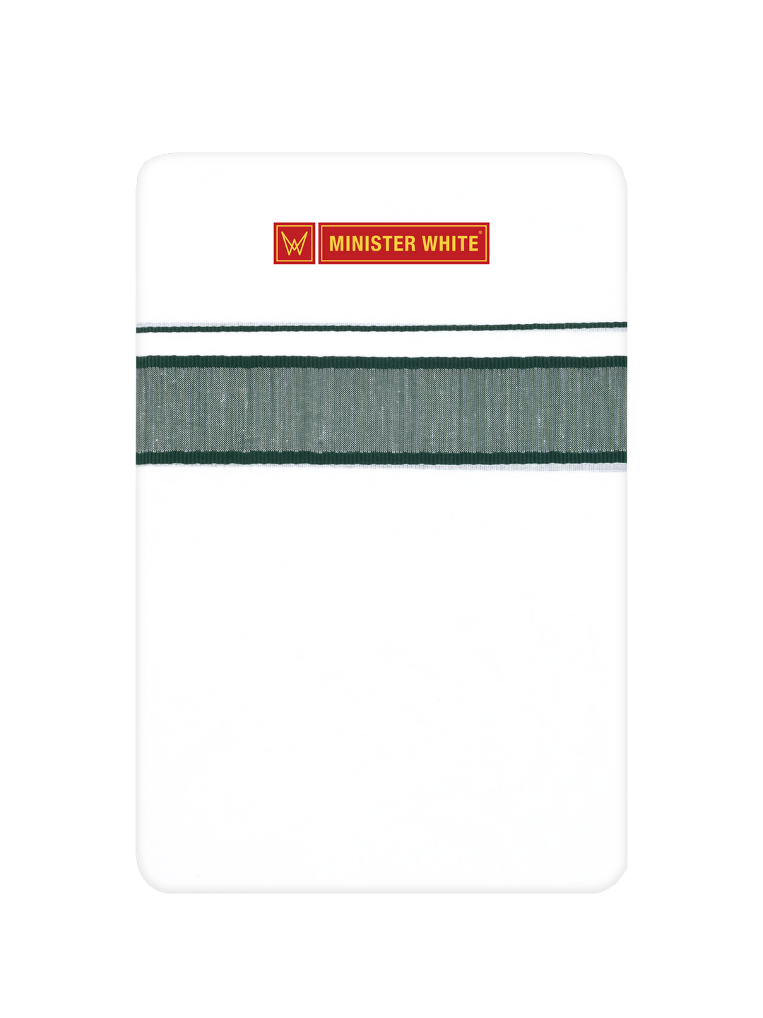 Men’s White Cotton Single Layer Dhoti with Bottle Green Fancy Border True Value