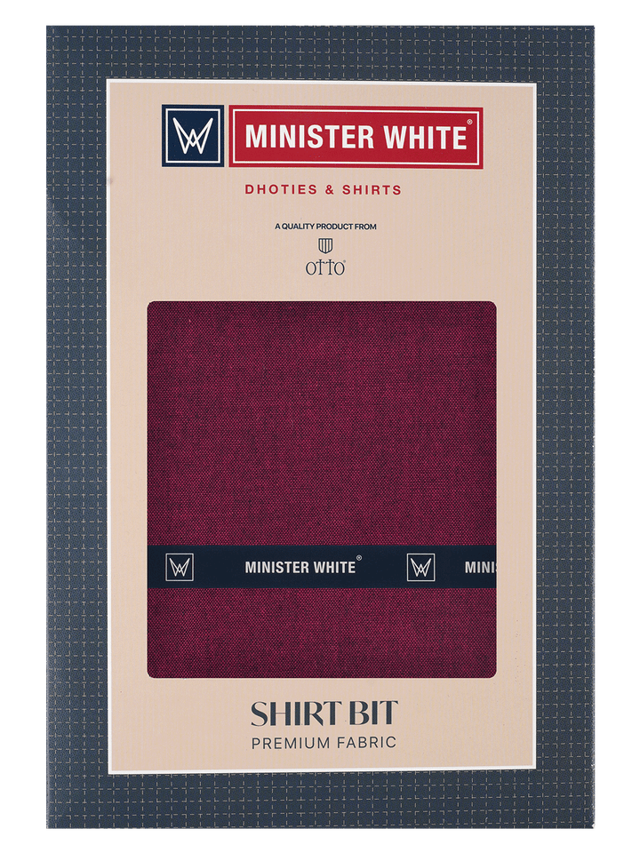 Men's Plain Giza Cotton Maroon Color Shirt Fabric Carmy