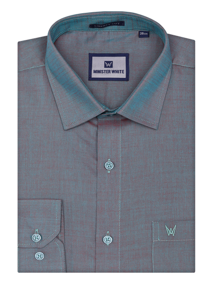 Mens Cotton Steel Grey Color Shirt by Minister White