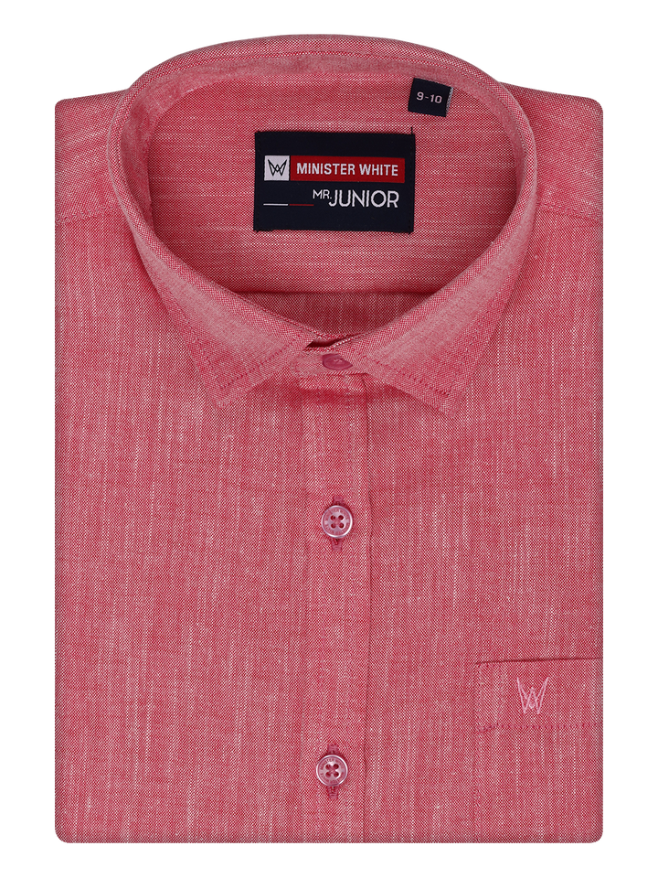 Boys Half Sleeves Pink Color Shirt by Minister White