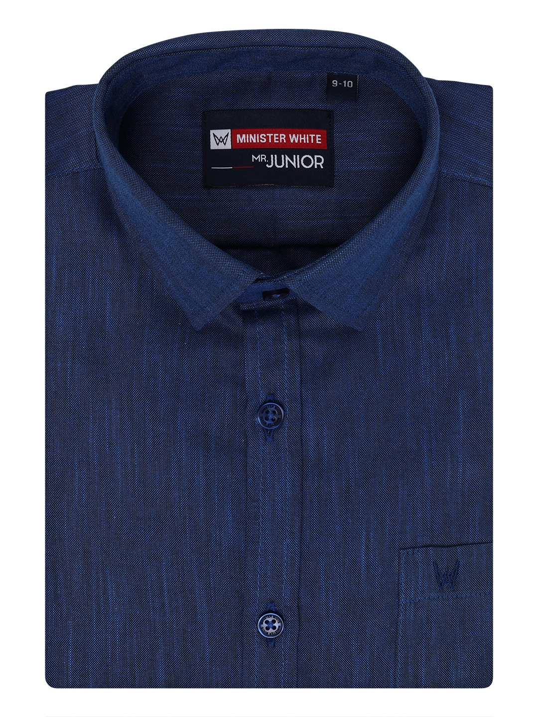 Boys Half Sleeves Dark Blue Color Shirt by Minister White