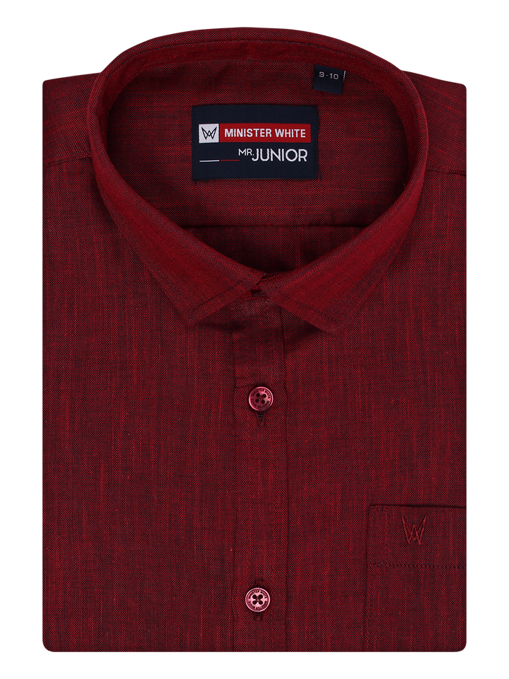 Boys Half Sleeves Maroon Color Shirt by Minister White