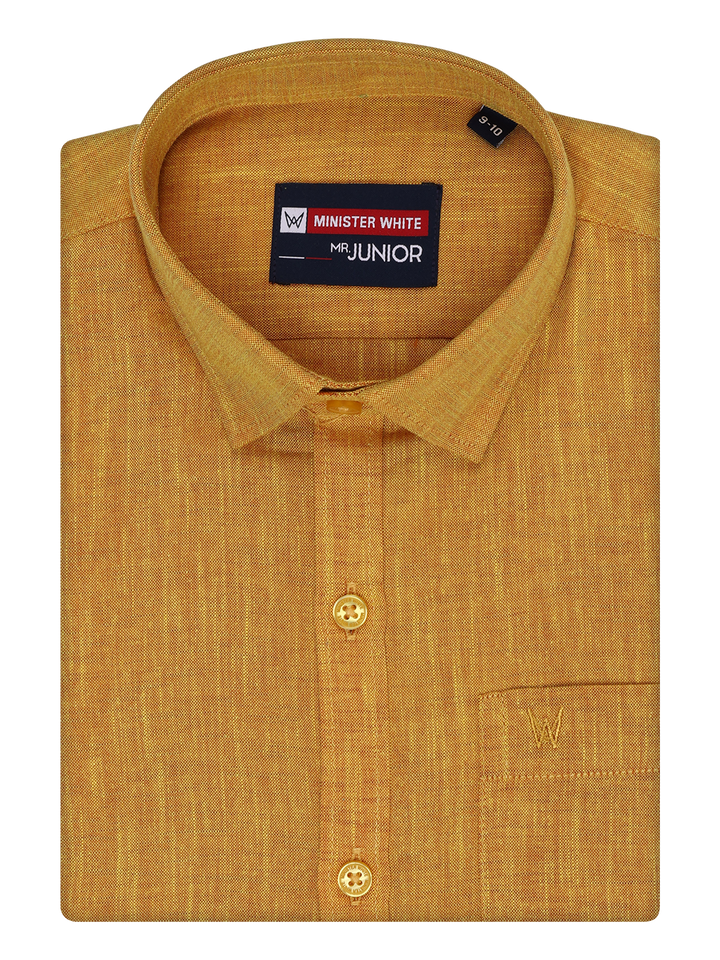 Boys Half Sleeves Yellow Color Shirt by Minister White