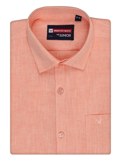 Boys Matching Half Sleeves Shirt with Flexi Dhoti Combo Peach Polite Boy