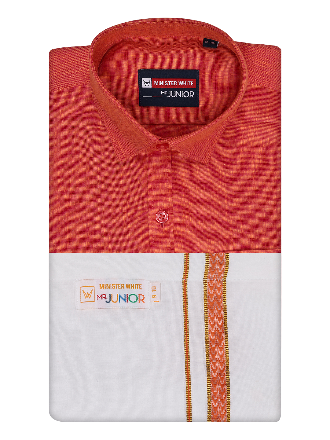Boys Cotton White Dhoti with Pink Color Border by Minister White by Minister White