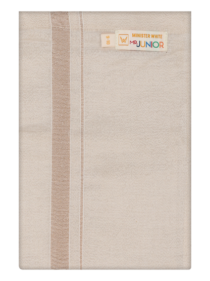 Boys Tissue Light Copper Colour Dhoti by Minister White