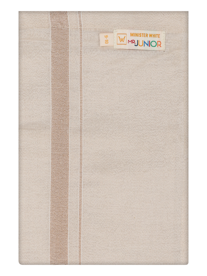 Boys Tissue Light Copper Colour Dhoti by Minister White