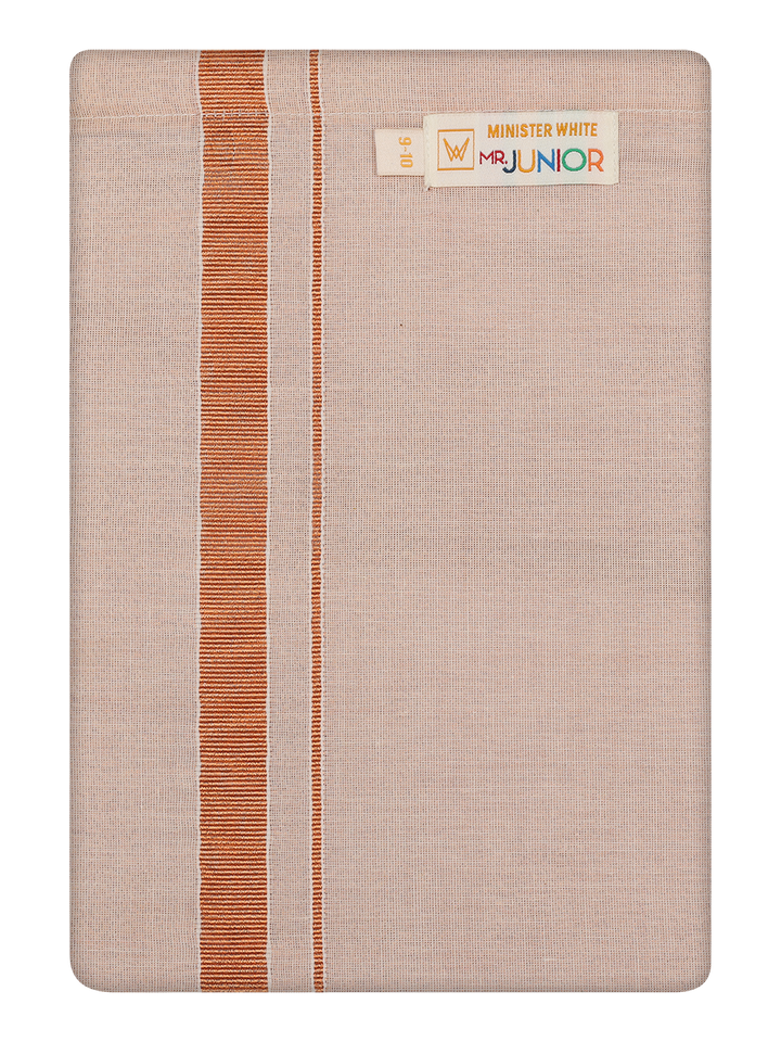 Boys Tissue Copper Colour Dhoti by Minister White