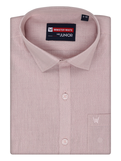 Boys Tissue Rose Colour Shirt by Minister White