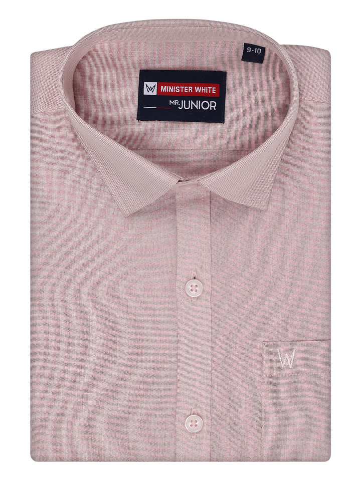 Boys Tissue Rose Colour Shirt by Minister White