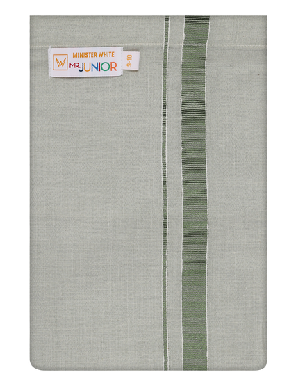 Boys Tissue Olive Green Colour Dhoti by Minister White