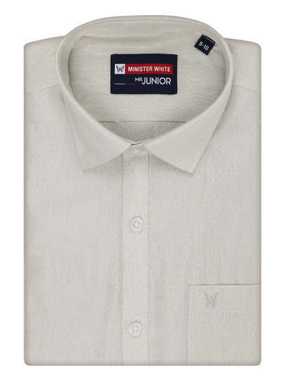 Boys Tissue Silver Colour Shirt by Minister White