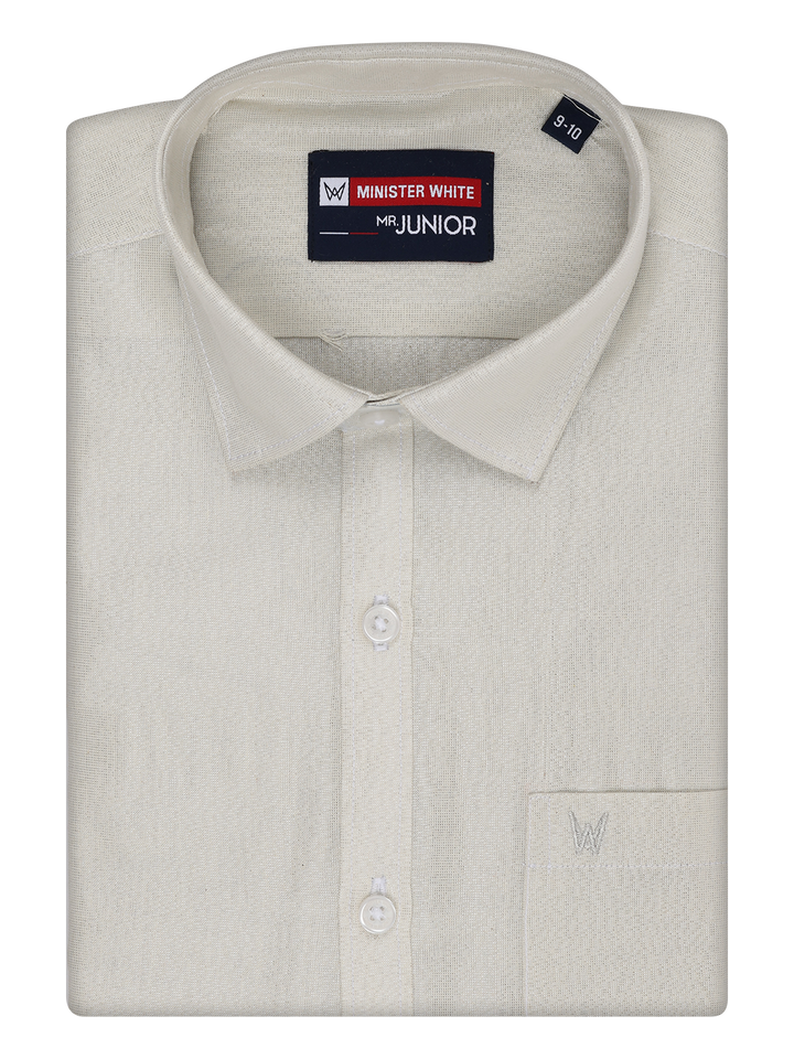 Boys Tissue Silver Colour Shirt by Minister White