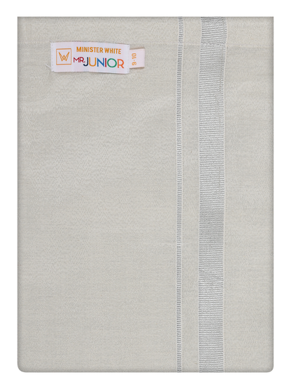 Boys Tissue Silver Colour Dhoti by Minister White