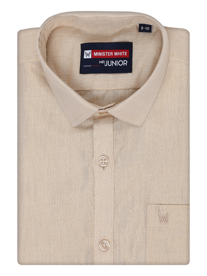 Boys Tissue Gold Colour Shirt by Minister White