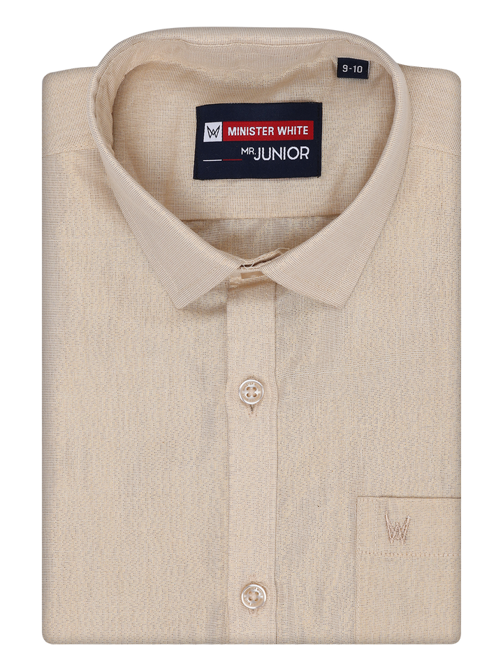 Boys Tissue Gold Colour Shirt by Minister White