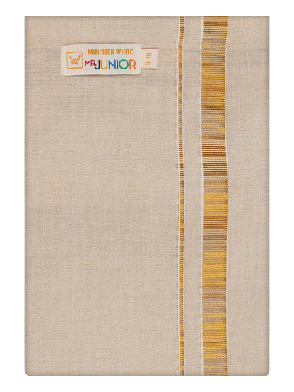 Boys Tissue Gold Colour Dhoti by Minister White