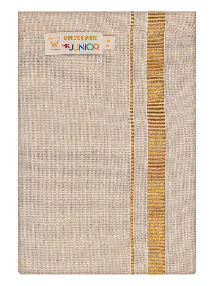 Boys Tissue Gold Colour Dhoti by Minister White