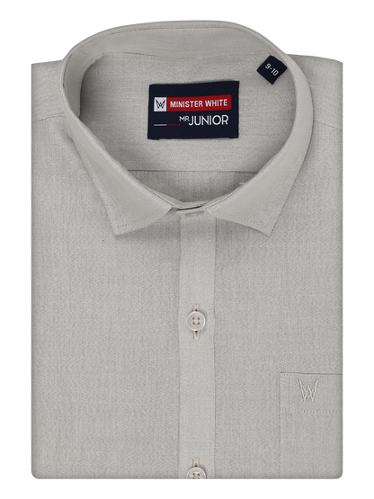 Boys Tissue Grey Colour Shirt by Minister White
