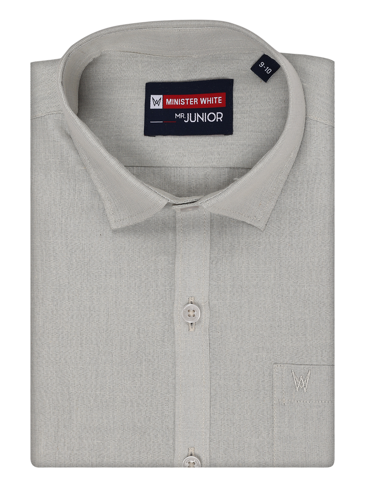 Boys Tissue Grey Colour Shirt by Minister White