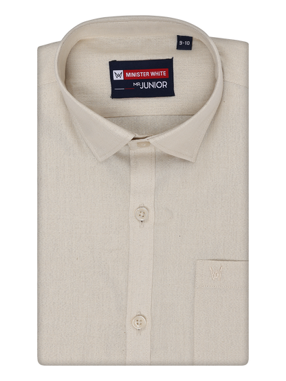 Boys Tissue Beige Colour Shirt by Minister White