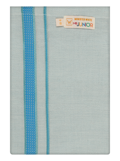 Kids Blue Tissue Matching Border Dhoti 