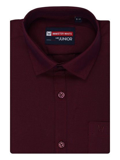 Kids Cotton Maroon Shirt 